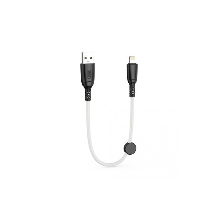 CABLE NB247 CARGA RAPIDA USB - LIGHTNING | 6A | 25CM CON CLIP | BLANCO XO