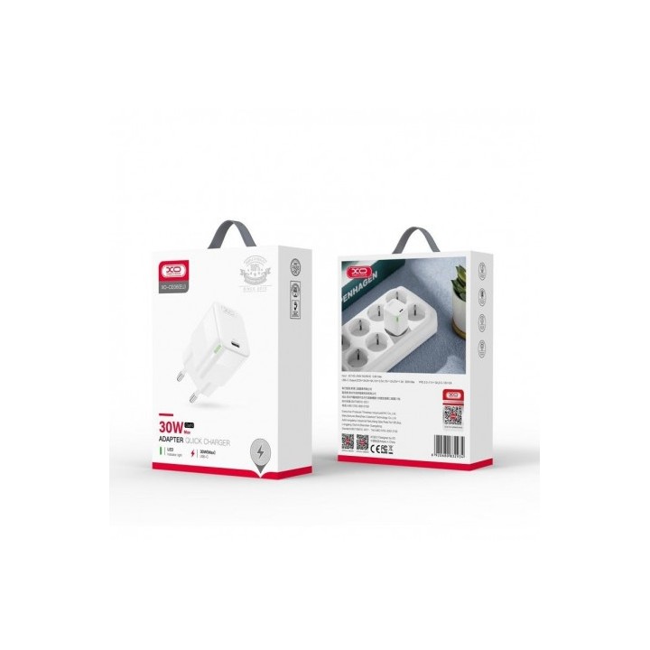 CARGADOR DE CORRIENTE CE06 30W TIPO C XO BLANCO