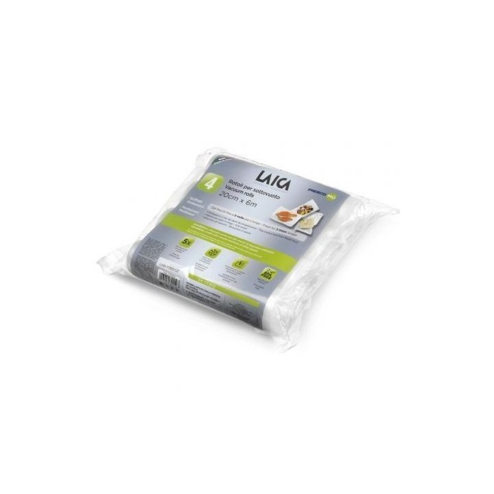 PACK 4 ROLLO PARA ENVASAR AL VACIO 20CM X 600CM LAICA