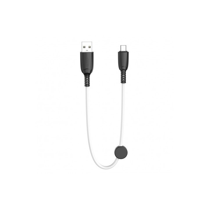 CABLE NB247 CARGA RAPIDA USB - MICRO USB | 6A | 25CM CON CLIP | BLANCO XO