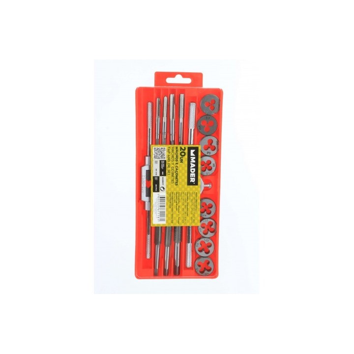 JUEGO MACHOS Y COJINETES 20 PCS MADER