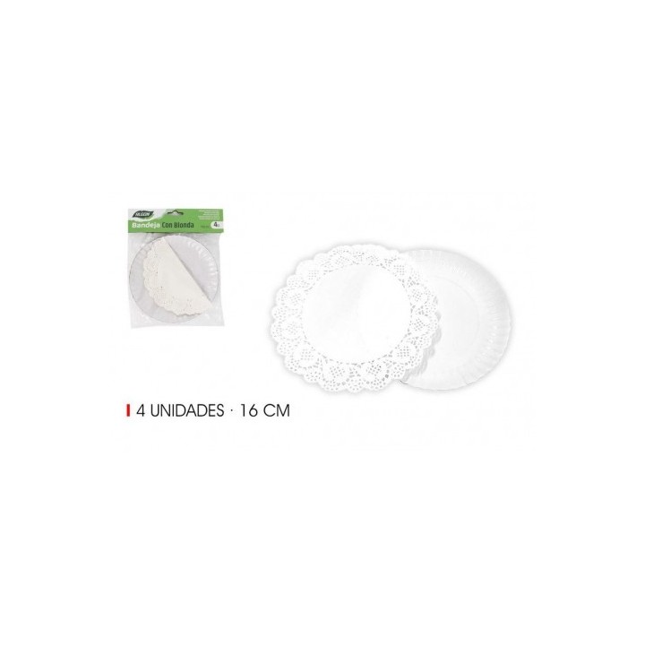 SET 4 BANDEJAS REDONDAS CON BLONDA 16CM ALGON