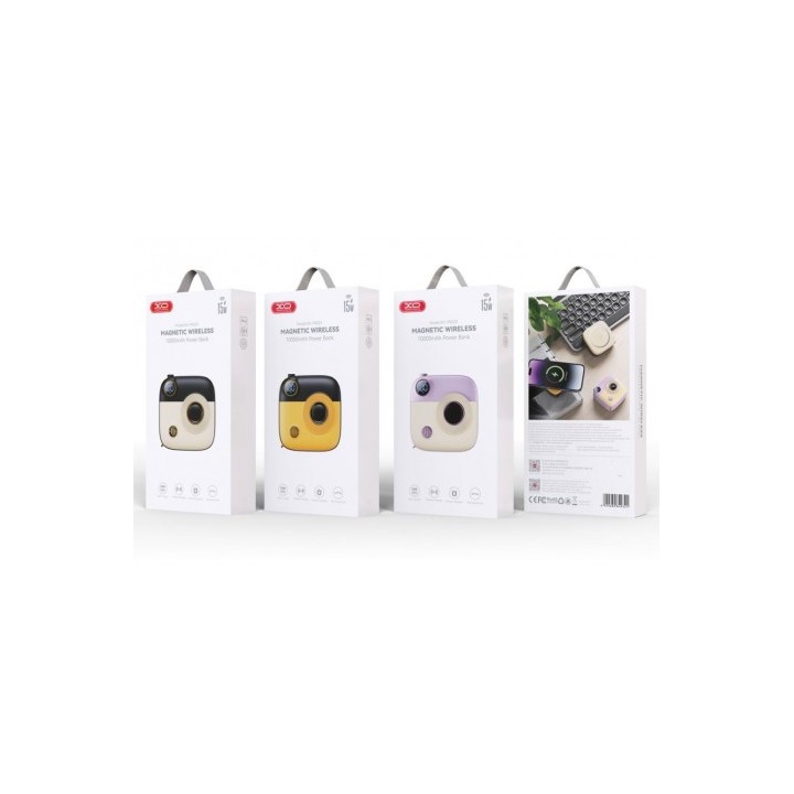 POWERBANK MAGNÉTICA MINI PR223 10000MAH | TIPO C | VIOLETA/BLANCA XO
