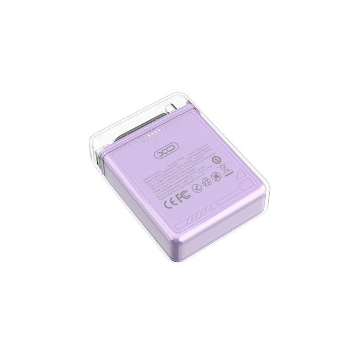 POWERBANK MAGNÉTICA MINI PR226 LED 10000MAH | USB + TIPO C | VIOLETA XO