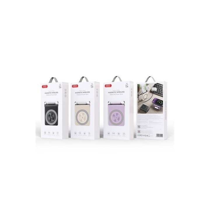 POWERBANK MAGNÉTICA MINI PR226 LED 10000MAH | USB + TIPO C | VIOLETA XO
