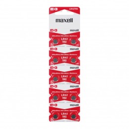 PACK 10 PILAS BOTON LR41/192 1.5V MAXELL