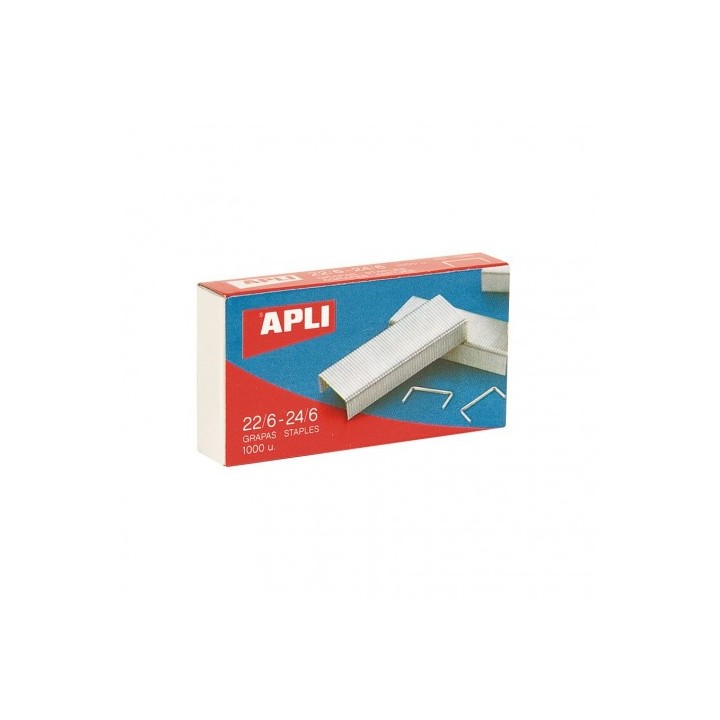 GRAPAS 22/6 - 24/6 CAJA 1000 UNIDADES GALVANIZADAS APLI