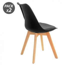 REACONDICIONADO PACK 2 SILLAS DESIGN D200 NEGRAS MUVIP