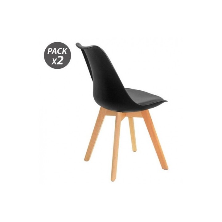REACONDICIONADO PACK 2 SILLAS DESIGN D200 NEGRAS MUVIP