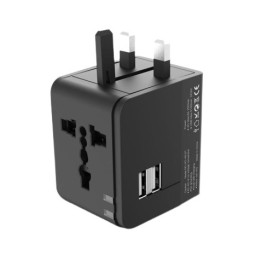 ADAPTADOR UNIVERSAL DE VIAJE 2XUSB 2.1A XO