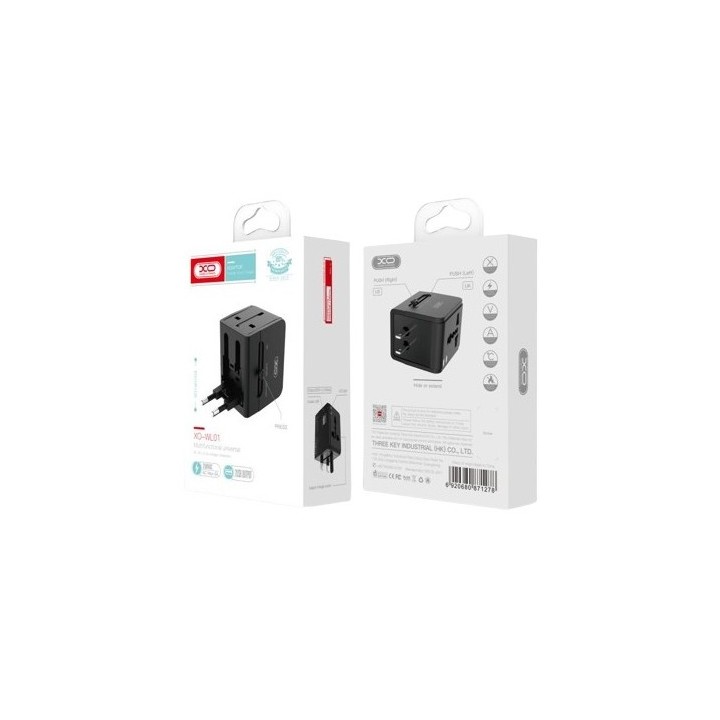 ADAPTADOR UNIVERSAL DE VIAJE 2XUSB 2.1A XO