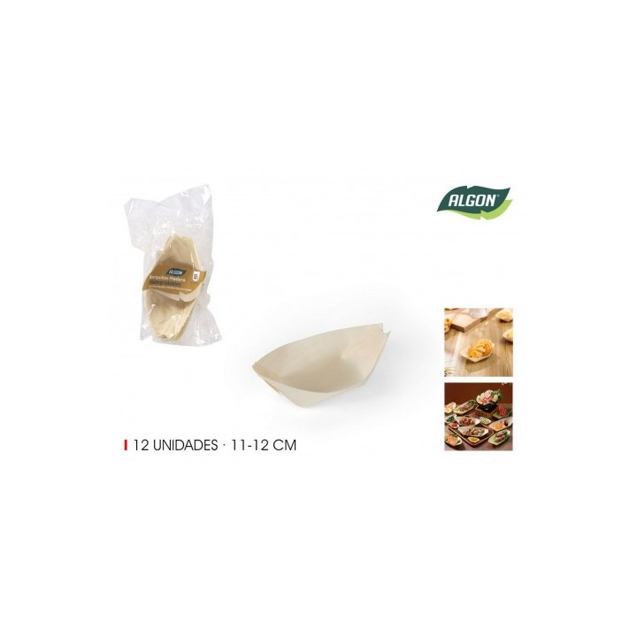 PACK 12 CUENCOS MADERA APERITIVOS 10CM ALGON