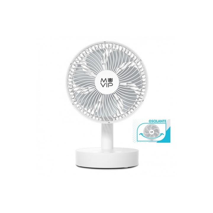 VENTILADOR PORTATIL OSCILANTE 8" BATERÍA MUVIP