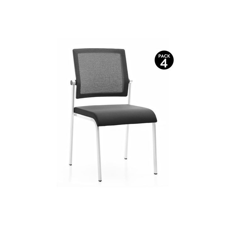 LOTE 4 SILLAS CONFIDENTE DESIGN APILABLES ESTRUCTURA METÁLICA CROMAD