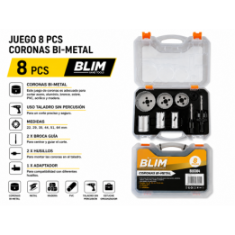 JUEGO 8 PCS CORONAS BI-METAL BLIM