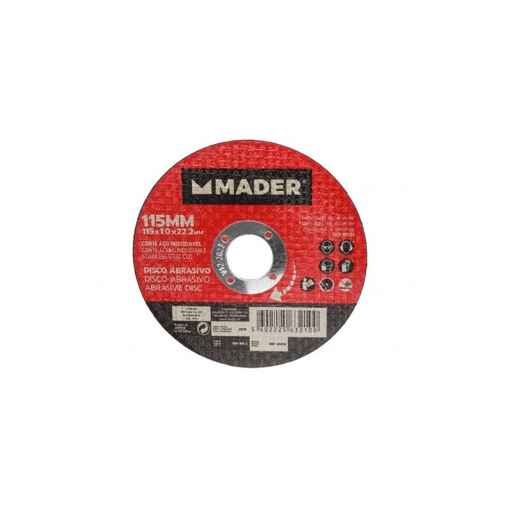 DISCO ABRASIVO INOX CORTE 115 MM MADER