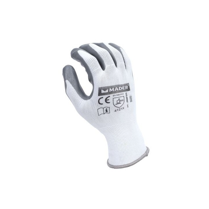 GUANTES DE PROTECCION POLIESTER + NITRILO XL MADER