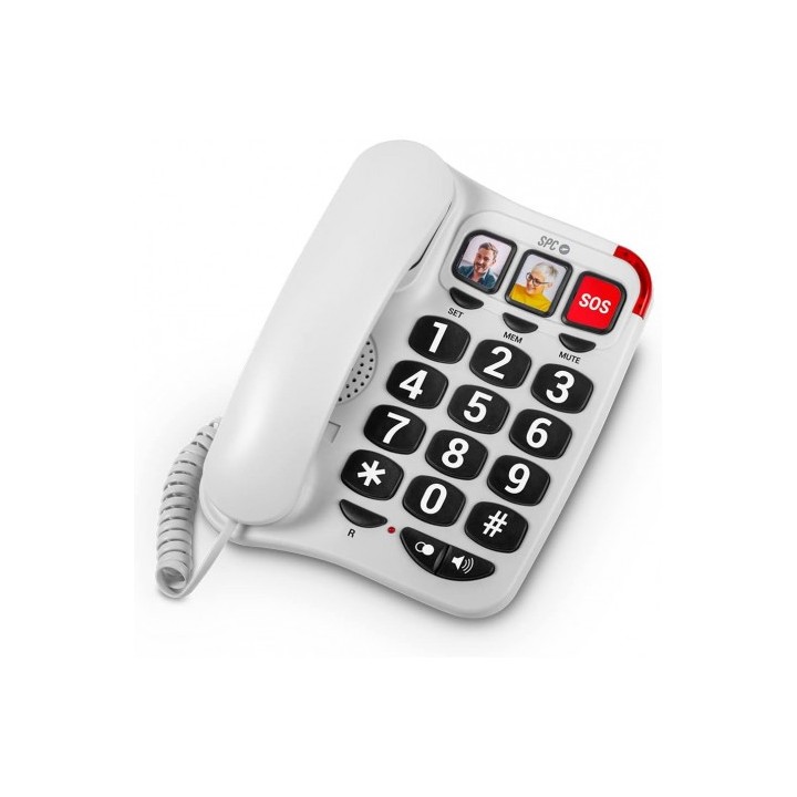 TELEFONO FIJO TECLAS XXL 3295B BLANCO SPC