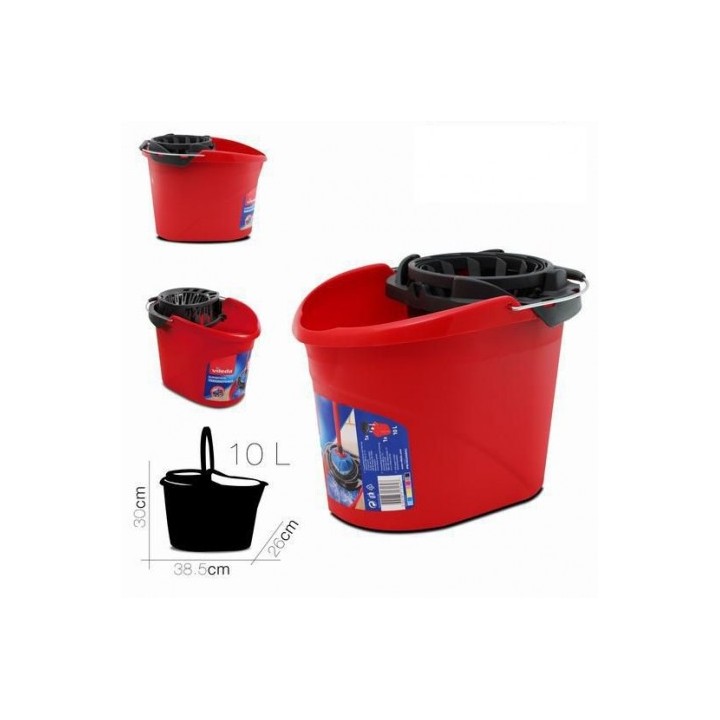 CUBO OVALADO 10 LITROS CON ESCURRIDOR SUPERFACIL VILEDA