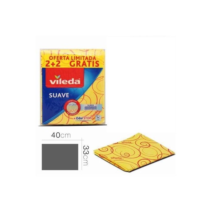 PACK 4 BAYETAS SUAVES VILEDA