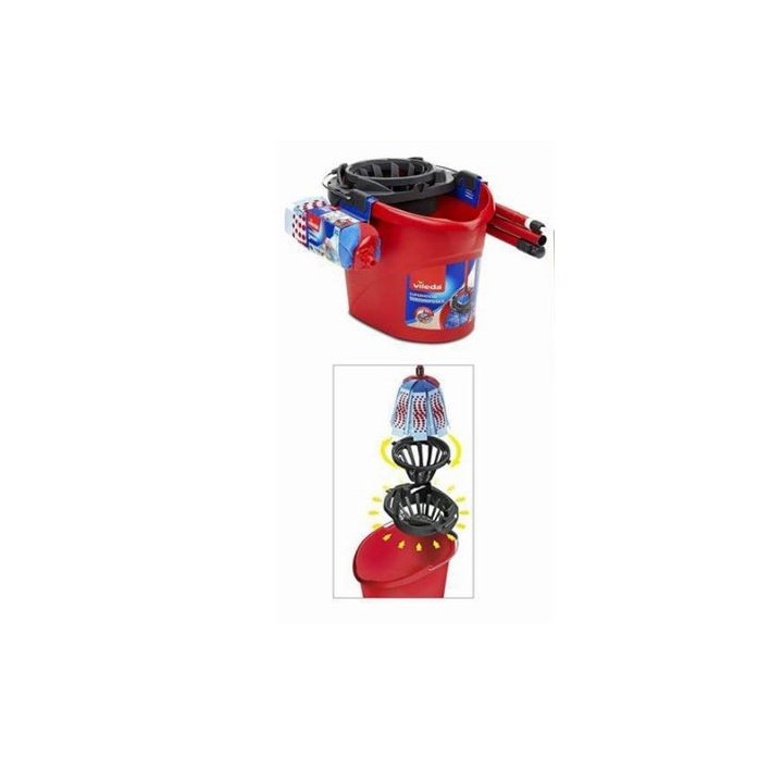 PACK CUBO 10 LITROS + FREGONA 3 ACTION CON PALO VILEDA