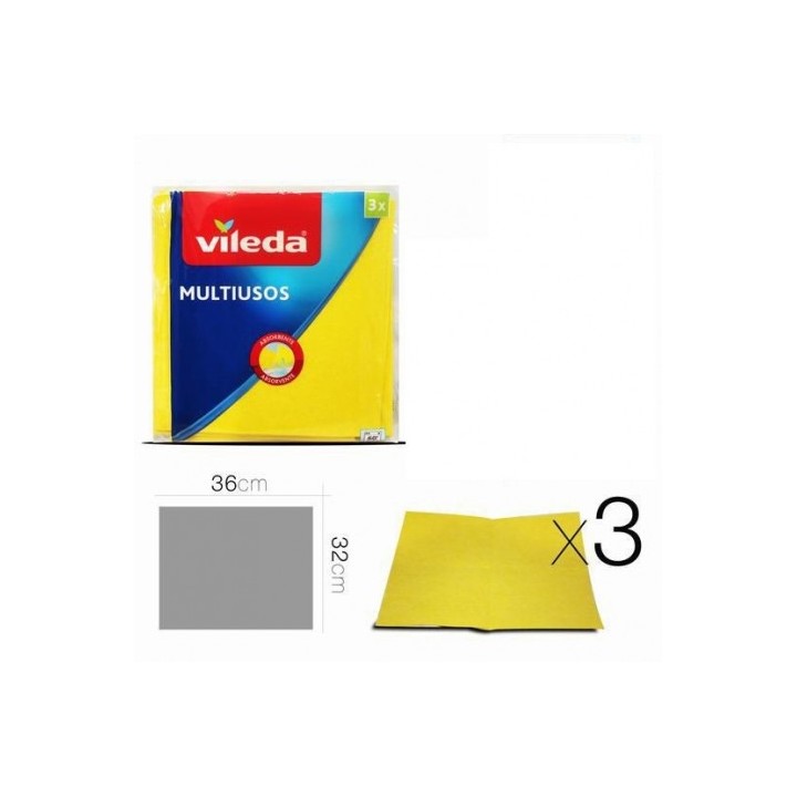 SET 3 BAYETAS MULTIUSOS AMARILLAS VILEDA