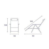 TUMBONA PLEGABLE BURDEOS DE ACERO CON COJIN CERVICAL
