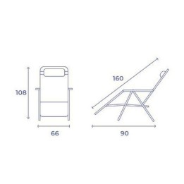 TUMBONA PLEGABLE BEIGE DE ACERO CON COJIN CERVICAL