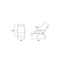 TUMBONA PLEGABLE NEGRO DE ACERO CON COJIN CERVICAL