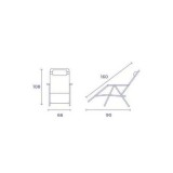 TUMBONA PLEGABLE NEGRO DE ACERO CON COJIN CERVICAL