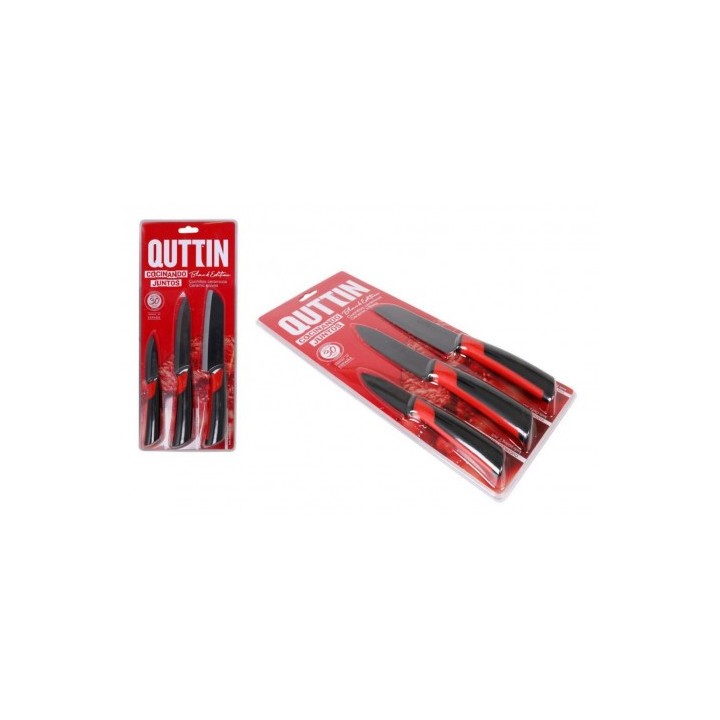 SET 3 CUCHILLOS CERAMICOS QUTTIN BLACK
