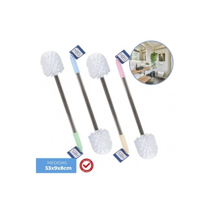 ESCOBILLA DE BAÑO ACERO INOX CON MANGO COLORES