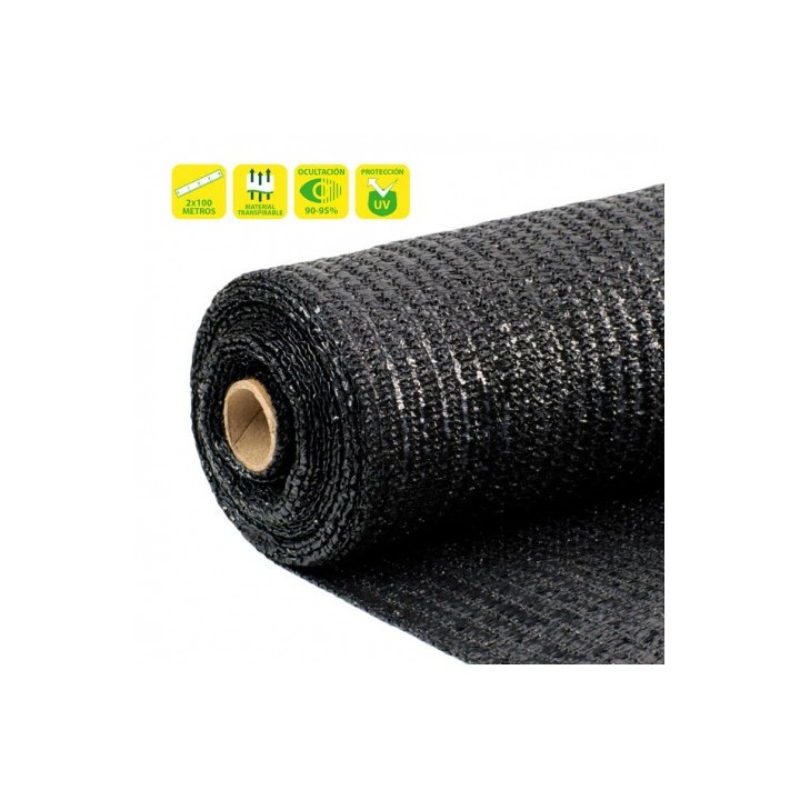 MALLA DE SOMBREO NEGRA 2X100 METROS SUNGARDEN