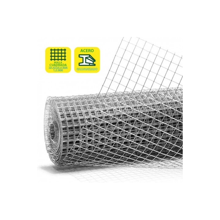 TELA METÁLICA GALVANIZADA 25.4X25.4X1.2MM 1X25 METROS SUNGARDEN