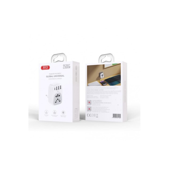 ADAPTADOR DE VIAJE UNIVERSAL + USB X4 WL26 XO