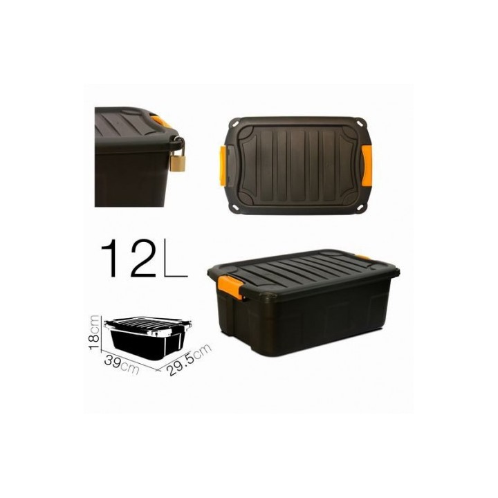 CAJA DE ALMACENAJE 39X29.5X18CM NEGRA PARABOX