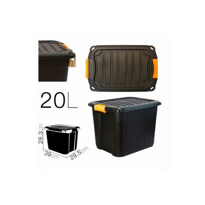 CAJA DE ALMACENAJE 39X29.5X28.3CM NEGRA PARABOX
