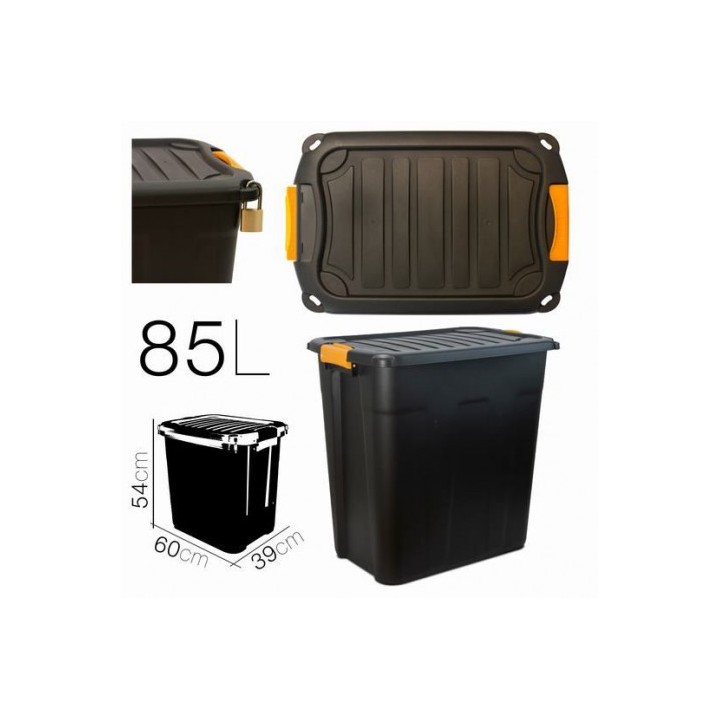 CAJA DE ALMACENAJE 60X39X54CM NEGRA PARABOX
