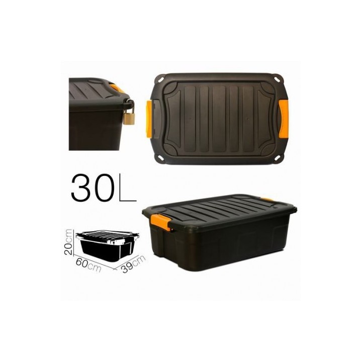 CAJA DE ALMACENAJE 60X39X20CM NEGRA PARABOX