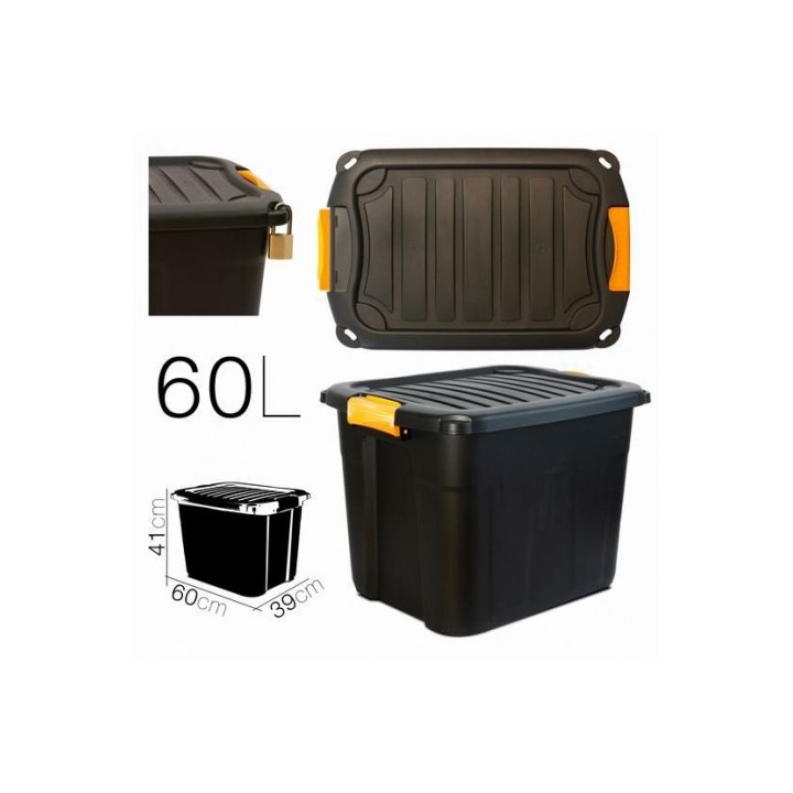 CAJA DE ALMACENAJE 60X39X41CM NEGRA PARABOX