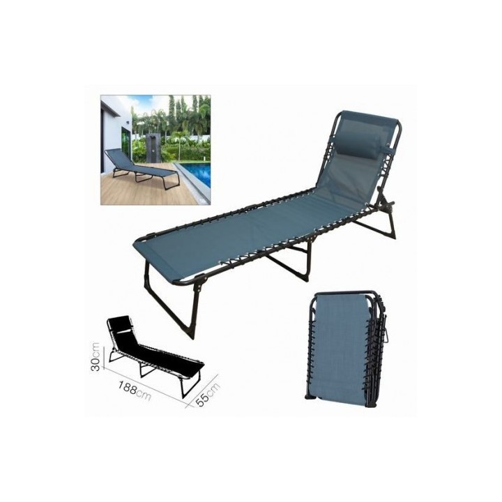TUMBONA AZUL OSCURA PLEGABLE 188X55X30