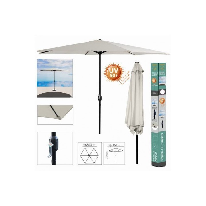 SOMBRILLA JARDIN 300CM METROS BEIGE