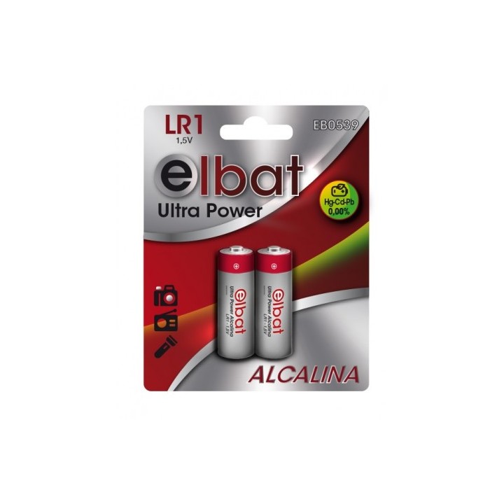 PACK 2 PCS PILAS ALCALINAS LR1 ELBAT