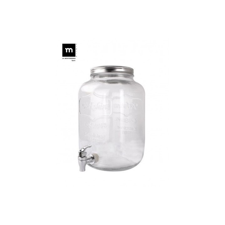 TARRO VIDRIO DISPENSADOR CON GRIFO 4 LITROS LA MEDITERRANEA