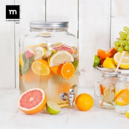 TARRO VIDRIO DISPENSADOR CON GRIFO 4 LITROS LA MEDITERRANEA