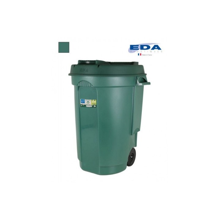CUBO PAPELERA CON RUEDAS 110 LITROS VERDE EDA