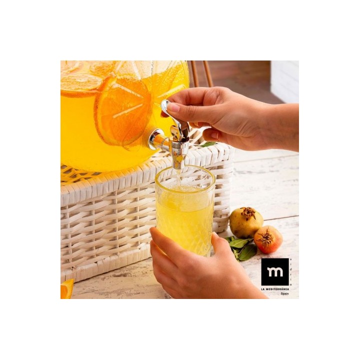 TARRO VIDRIO DISPENSADOR CON GRIFO 5 LITROS LA MEDITERRANEA