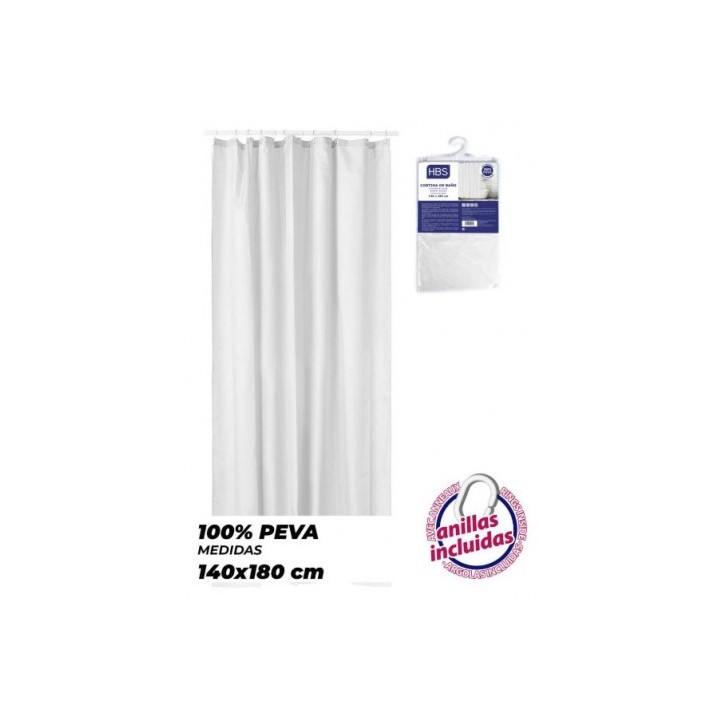 CORTINA DE BAÑO 140X180 BLANCA HBS