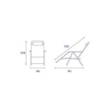 TUMBONA PLEGABLE MARRON DE ACERO CON COJIN CERVICAL