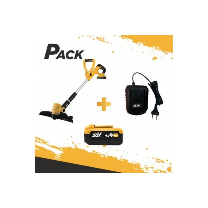 RECORTABORDES S/CARBONES 20V + BATERIA 4AH + CARGADOR BLIM